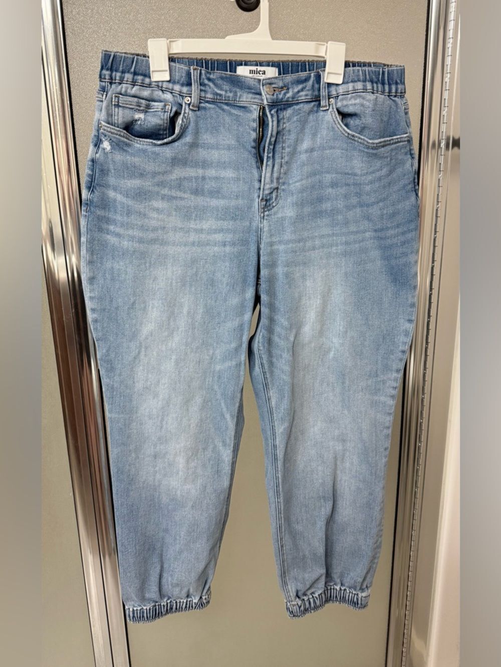 Mica Super High Denim Jogger Elastic Waist and Ankles size 2X relaxed fit